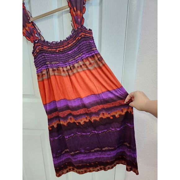 NWT Max Studio Orange Purple Sleeveless Midi Dress Size M - Picture 2 of 5